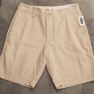 Old Navy Lived-In Straight Cotton Khaki Shorts
